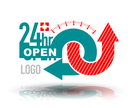 24 hours services banner. Vector illustration.のイラスト素材