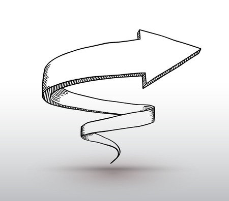 3D arrow drawn for business concept. Vector illustration.のイラスト素材