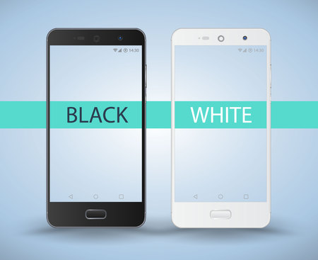 Smartphone black and white. Vector illustration for technology application and game demo.のイラスト素材