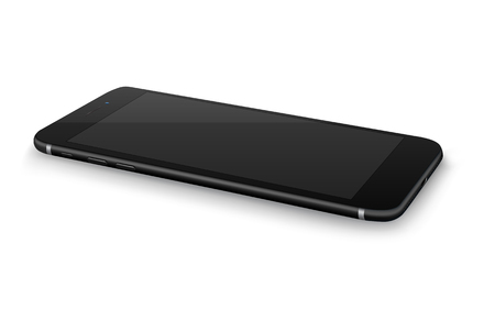 Smartphone mockup. Easy place image into screen smartphone with shiny layer. Vector illustration for printing and web element, Game and application mockup.のイラスト素材