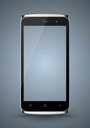 Smartphone mockup. Easy place image into screen smartphone with shiny layer. Vector illustration for printing and web element, Game and application mockup.のイラスト素材