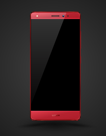 Smartphone mockup. Easy place image into screen smartphone with shiny layer. Vector illustration for printing and web element, Game and application mockup.のイラスト素材