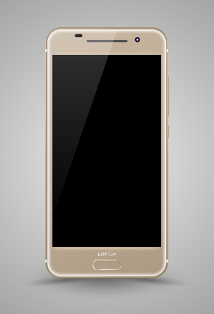 Smartphone mockup. Easy place image into screen smartphone with shiny layer. Vector illustration for printing and web element, Game and application mockup.のイラスト素材