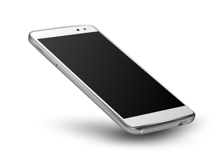 Smartphone mockup. Easy place image into screen smartphone with shiny layer. Vector illustration for printing and web element, Game and application mockup.のイラスト素材