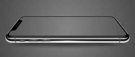 Smartphone mockup. Easy place image into screen smartphone with shiny layer. Vector illustration for printing and web element, Game and application mockup.のイラスト素材