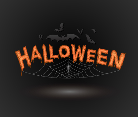 Halloween text. Vector illustration for Halloween card and poster advertising promotion.のイラスト素材