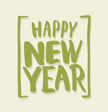 Happy new year lettering. Vector illustration.のイラスト素材