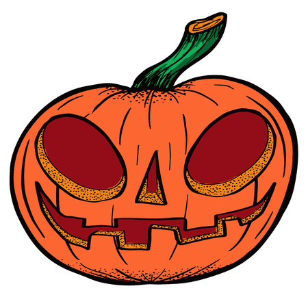 Pumpkin drawn for halloween vector illustration.のイラスト素材