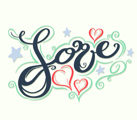 Love with hearts drawn for love concept wedding and valentine. Vector illustration.のイラスト素材