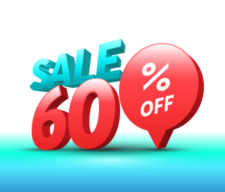 Sale banner 3D style. Vector illustration for promotion advertising.のイラスト素材
