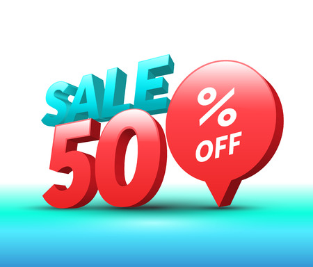 Sale banner 3D style. Vector illustration for promotion advertising.のイラスト素材