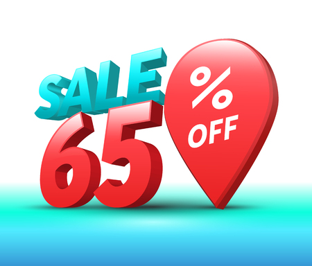 Sale banner 3D style. Vector illustration for promotion advertising.のイラスト素材