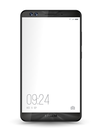 Smartphone mockup transparent screen. Vector illustration for easy place your demo on screen.のイラスト素材