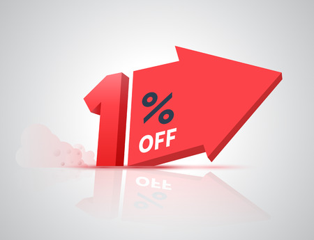 3D number with big arrow for sale banner promotion. Vector illustration.のイラスト素材