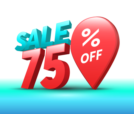 Sale banner 3D style. Vector illustration for promotion advertising.のイラスト素材