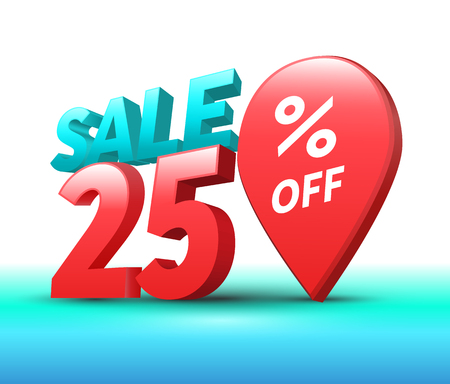 Sale banner 3D style. Vector illustration for promotion advertising.のイラスト素材