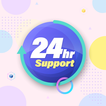 Template for emergency 24hr services and support Vector illustration.のイラスト素材