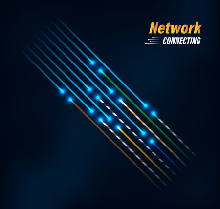 Fiber optic connection / business communication / network technologyのイラスト素材