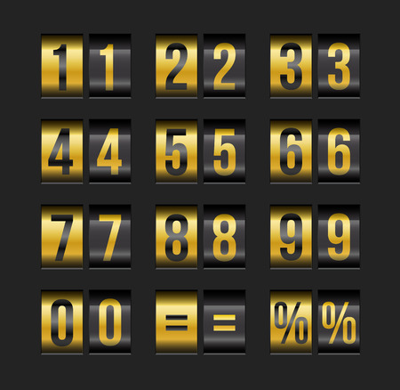 A Vector countdown timer and date, calendar scoreboard numbers.のイラスト素材