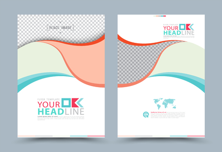 Colorful annual report brochure flyer design template vector illustration.のイラスト素材