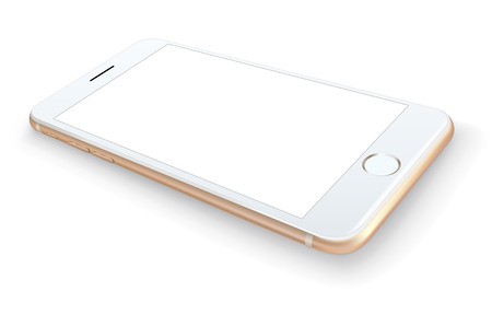 Smartphone mockup. Easy place image into screen smartphone with shiny layer. Vector illustration for printing and web element, Game and application mockup.のイラスト素材