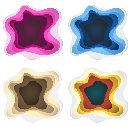 Paper art background color. Vector illustration.のイラスト素材