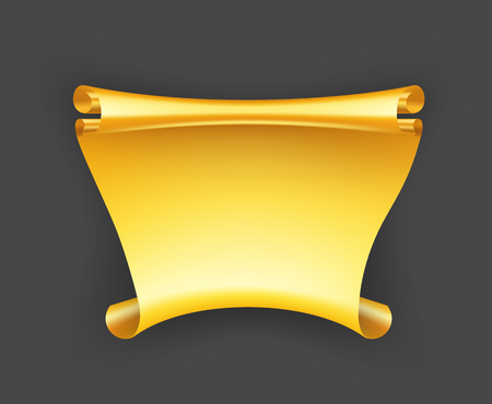 Gold ribbon bannerのイラスト素材