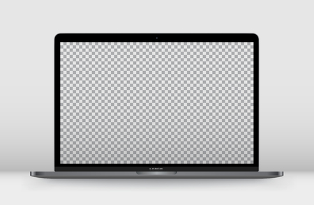Laptop perspective transparent. Vector illustration for technology element advertising and replace demo on screenのイラスト素材
