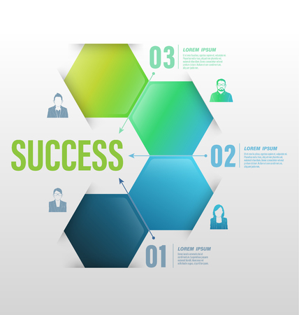 Business concept up to success number options with icons. Vector illustration and can use for business concept, report, data presentation, plan or education diagram. printing and website template.のイラスト素材