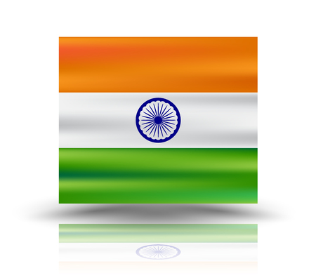 Vector illustration of gradient mesh Indian Flag with happy independence day lettering for Indian Independence Day.のイラスト素材