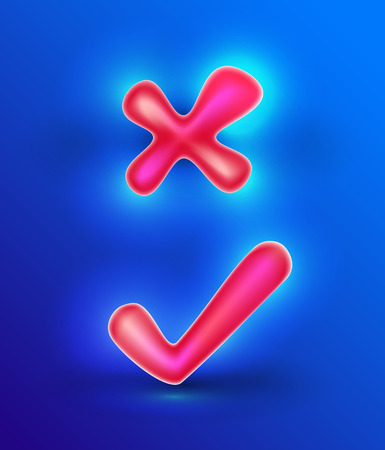 Vector icon - 3D design check mark or choice icons. Vector illustration.のイラスト素材