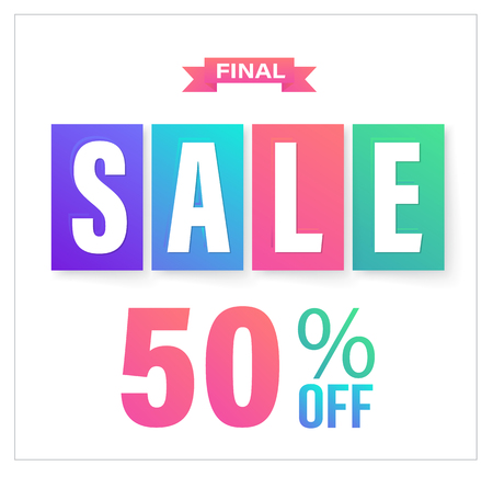 Final Sale banner for promotion 50 percent off. Vector illustration.のイラスト素材