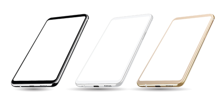 Realistic smartphone mockup easy place demo into screenのイラスト素材