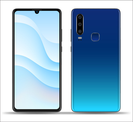 Realistic smartphone mockups. Stock vector illustration web element, Game demo and application mockup and  easy place demo into screen.のイラスト素材