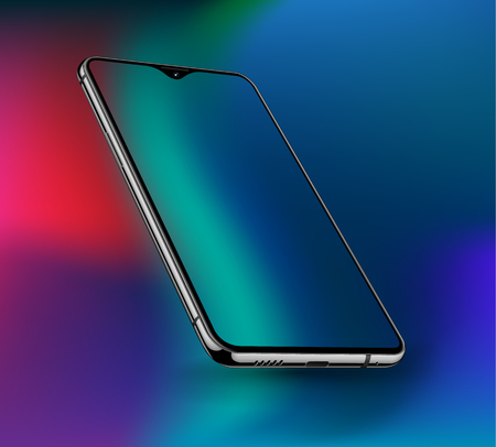 Realistic smartphone mockups. Stock vector illustration web element, Game demo and application mockup and  easy place demo into screen.のイラスト素材