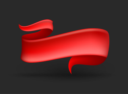 Red ribbon banner on backgroundのイラスト素材