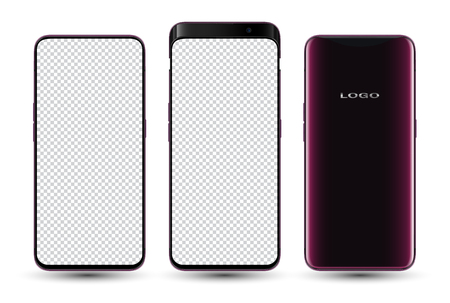 Realistic smartphone mockup transparent screenのイラスト素材