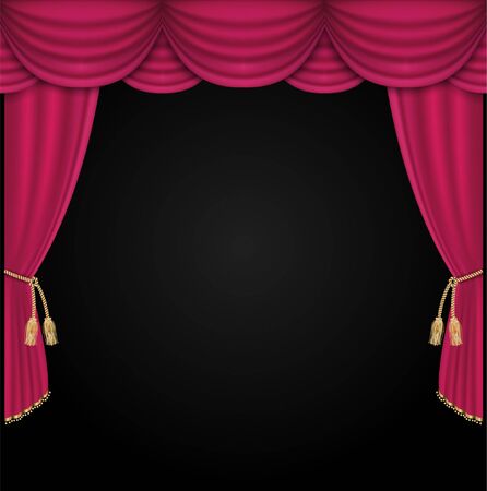 Curtain vector realistic illustrationのイラスト素材