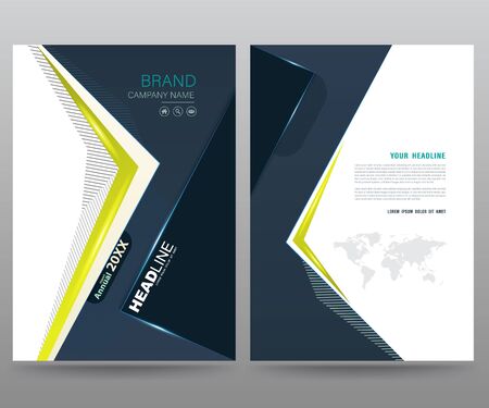 Template annual report brochure flyer design modern style. vector illustration, Use for Leaflet cover presentation abstract flat background, layout in A4 sizeのイラスト素材