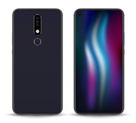 Smartphone mockup vector new realistic mobile phone smartphone collection  mockups easy remove screen vector illustration for printing game and web element.のイラスト素材