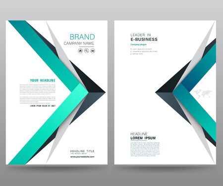 Template annual report brochure flyer design modern style. vector illustration, Use for Leaflet cover presentation abstract flat background, layout in A4 sizeのイラスト素材