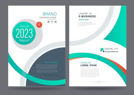 Template annual report brochure flyer design modern style. vector illustration, Use for Leaflet cover presentation abstract flat background, layout in A4 sizeのイラスト素材