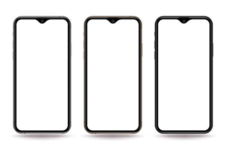 Smartphone mockup vector new realistic mobile phone smartphone collection  mockups easy remove screen vector illustration for printing game and web element.のイラスト素材