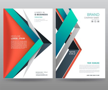 Template annual report brochure flyer design modern style. vector illustration, Use for Leaflet cover presentation abstract flat background, layout in A4 sizeのイラスト素材