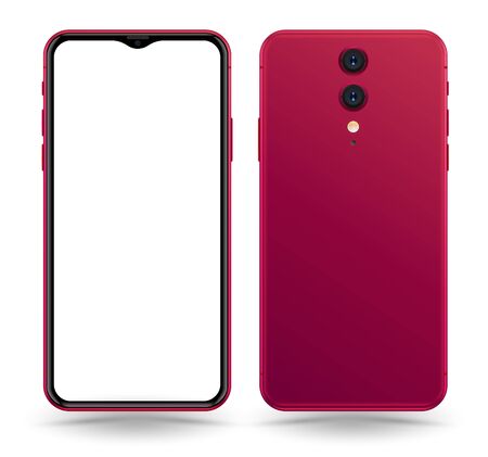 Smartphone mockup vector new realistic mobile phone smartphone collection  mockups easy remove screen vector illustration for printing game and web element.のイラスト素材