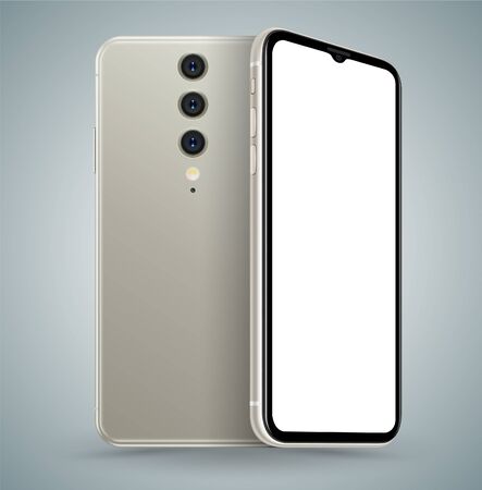 Smartphone mockup vector new realistic mobile phone smartphone collection  mockups easy remove screen vector illustration for printing game and web element.のイラスト素材