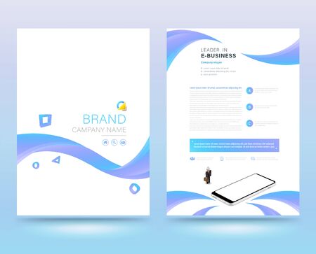 Template annual report brochure flyer design modern style. vector illustration, Use for Leaflet cover presentation abstract flat background, layout in A4 sizeのイラスト素材