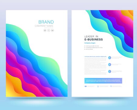 Template annual report brochure flyer design modern style. vector illustration, Use for Leaflet cover presentation abstract flat background, layout in A4 sizeのイラスト素材