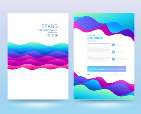 Template annual report brochure flyer design modern style. vector illustration, Use for Leaflet cover presentation abstract flat background, layout in A4 sizeのイラスト素材