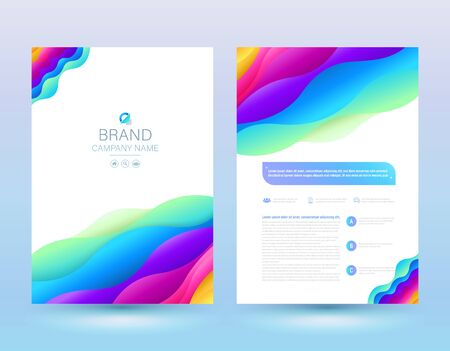 Template annual report brochure flyer design modern style. vector illustration, Use for Leaflet cover presentation abstract flat background, layout in A4 sizeのイラスト素材
